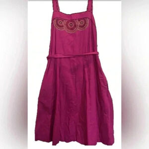 Tommy Hilfiger vintage hot pink dress with embroidery detail and belt size 10